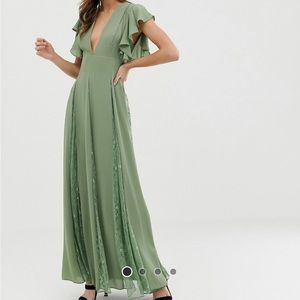 ASOS dusty olive green formal dress